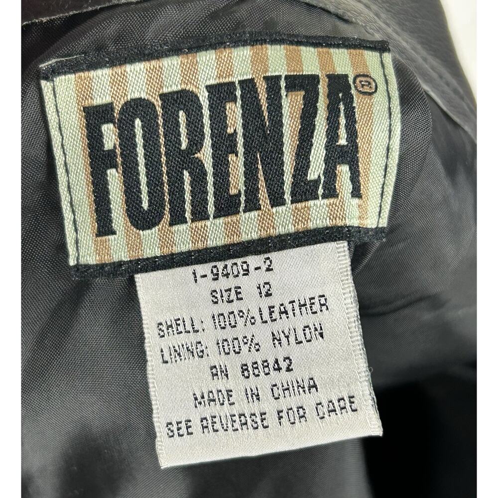 Vintage Forenza Women’s Black Genuine Leather Pencil Skirt Size 12 - Picture 5 of 5